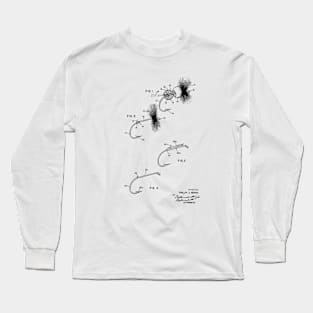 Fishing Fly Vintage Patent Drawing Long Sleeve T-Shirt